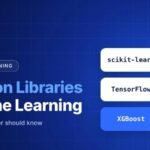 Best Python libraries for machine learning – cotrax.ai banner showing scikit-learn, PyTorch, TensorFlow, pandas, XGBoost and NumPy